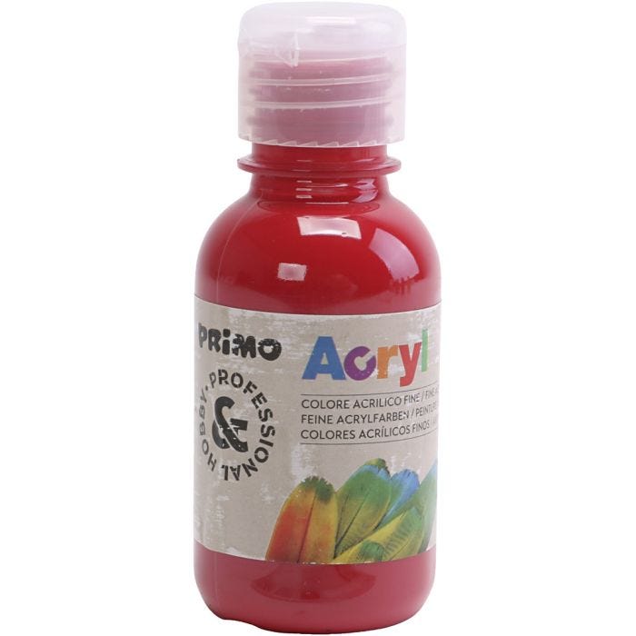 PRIMO lyxakrylfärg, mörkröd, 125 ml/ 1 flaska
