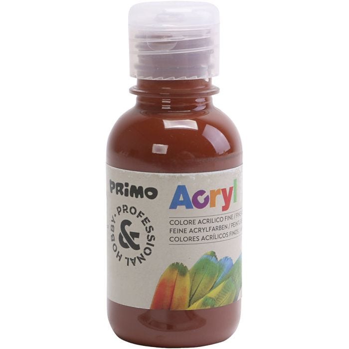 PRIMO lyxakrylfärg, brun, 125 ml/ 1 flaska