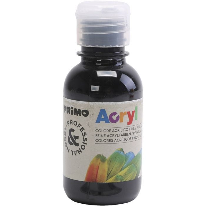 PRIMO lyxakrylfärg, svart, 125 ml/ 1 flaska
