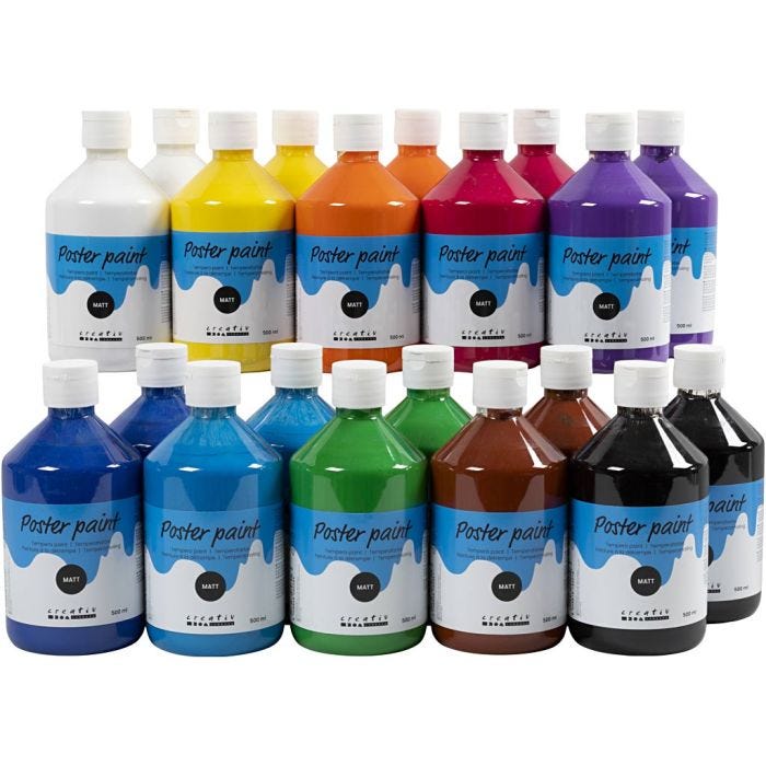 
Temperafärg Matt, mixade färger, 20x500 ml/ 1 förp.