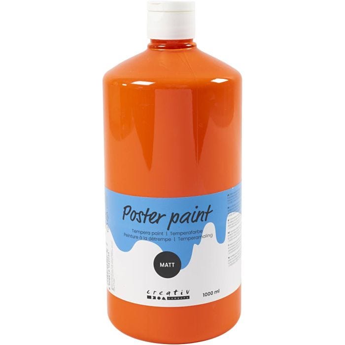 
Temperafärg Matt, orange, 1000 ml/ 1 flaska