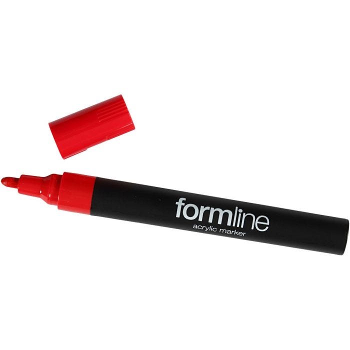 formline akrylpennor, spets 2.5 mm, röd, 1 st.