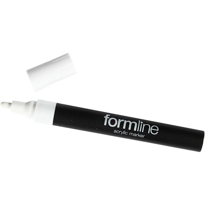 formline akrylpennor, spets 2.5 mm, vit, 1 st.