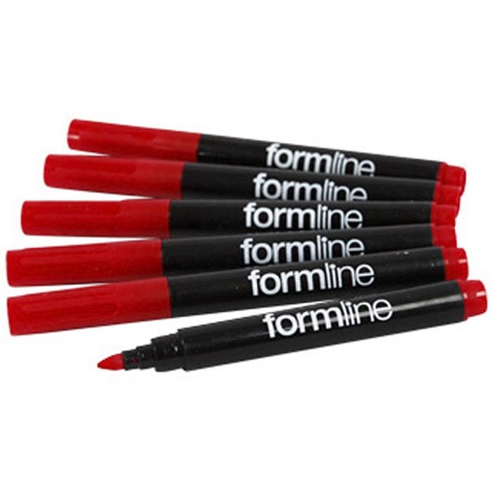 Formline textiltuschpennor, spets 2-3 mm, 6 st./ 1 förp.