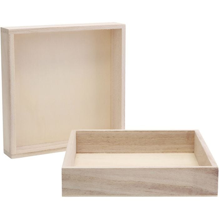 Träramar med kant, stl. 16,2x16,2x3 cm, 10 st./ 1 förp.
