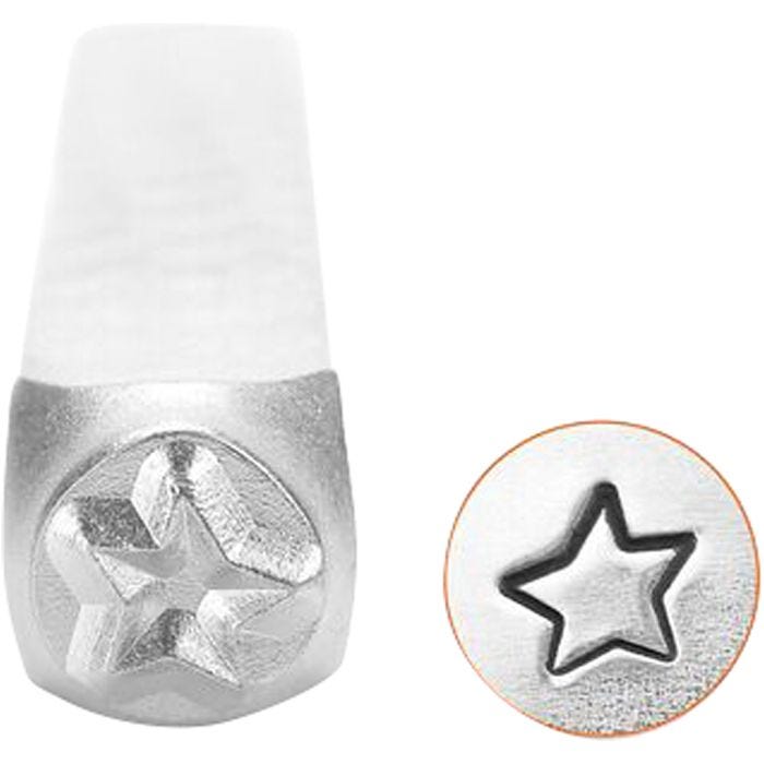 Prägelstämpel, stjärna, L: 65 mm, stl. 3 mm, 1 st.
