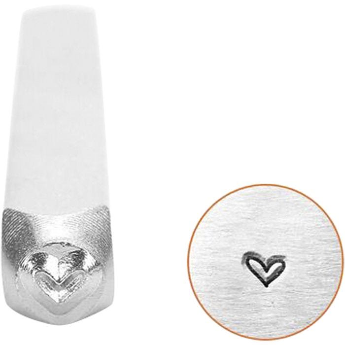 Prägelstämpel, hjärta, L: 65 mm, stl. 3 mm, 1 st.