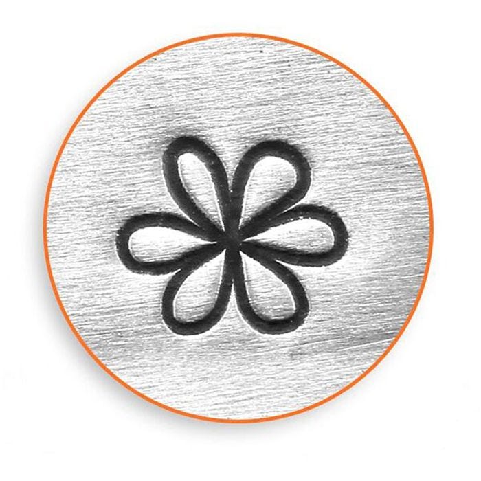 Prägelstämpel, Blomma, L: 65 mm, stl. 6 mm, 1 st.