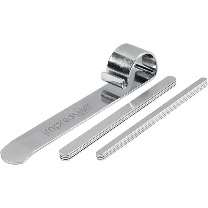 Böjverktyg och metallband till armband, L: 15 cm, B: 6-106 mm, aluminium, 1 set