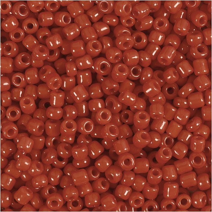 Rocaillepärlor, Dia. 3 mm, stl. 8/0, Hålstl. 0,6-1,0 mm, mörkröd, 25 g/ 1 förp.