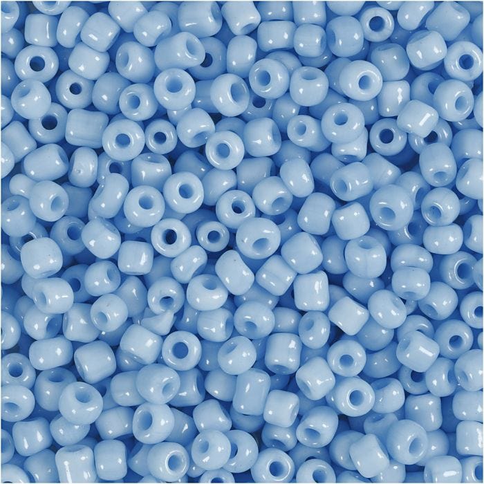 Rocaillepärlor, Dia. 3 mm, stl. 8/0, Hålstl. 0,6-1,0 mm, turkos, 25 g/ 1 förp.