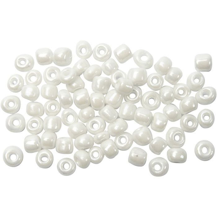 Rocaillepärlor, Dia. 4 mm, stl. 6/0, Hålstl. 0,9-1,2 mm, pärlemor, 500 g/ 1 förp.