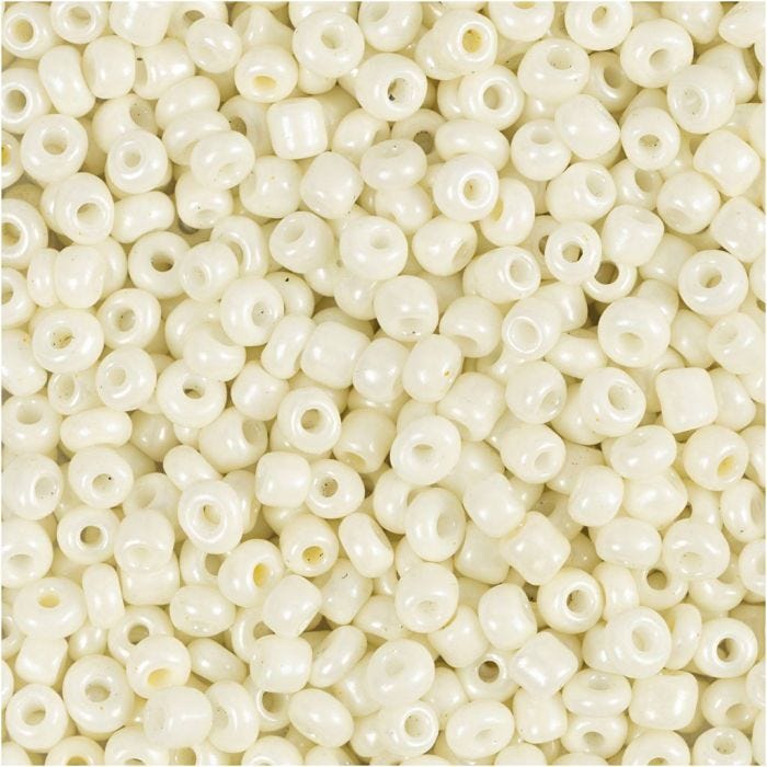 Rocaillepärlor, Dia. 3 mm, stl. 8/0, Hålstl. 0,6-1,0 mm, pärlemor, 25 g/ 1 förp.