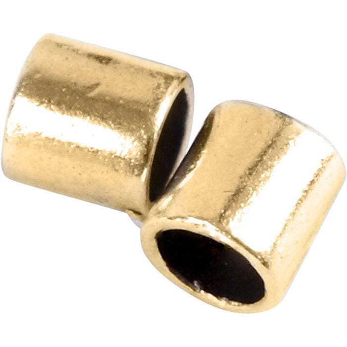 Avslutningshylsa, stl. 2x2 mm, Hålstl. 1,4 mm, förgylld, 80 st./ 1 förp.