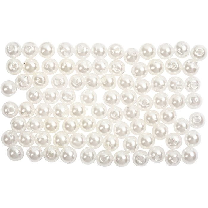 Vaxpärlor, Dia. 4 mm, Hålstl. 0,7 mm, pärlemor, 150 st./ 1 förp.