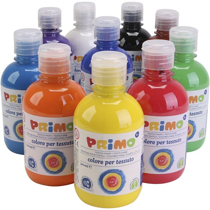 Textilfärg, mixade färger, 10x300 ml/ 1 förp.
