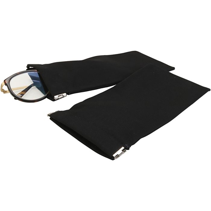 Glasögonfodral med snäpplås, L: 19 cm, B: 8,5 cm, svart, 20 st./ 1 förp.