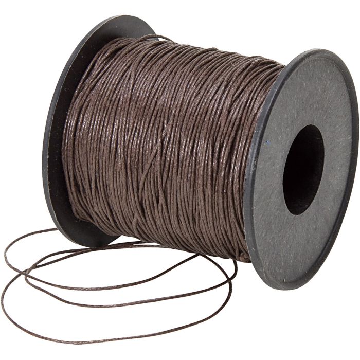 Bomullssnöre, Dia. 0.8 mm, brun, 100 m/ 1 rl.
