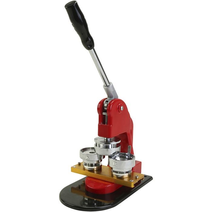 Knappmaskin inkl. 250 Knappar, Dia. 5,5 cm, 1 set