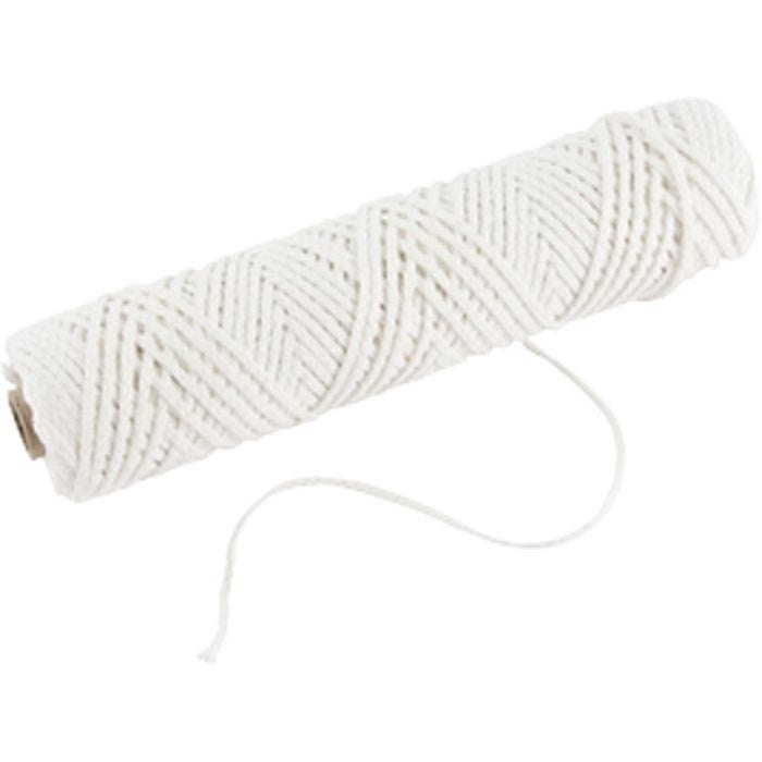 Veke, Lämpligt för ljus stöpta i dopp (dia. 30 mm) och ljus stöpta i form (80–100 mm) , B: 2 mm, 100 g, 50 m/ 1 rl.