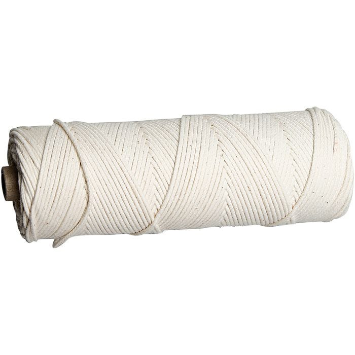 Veke till bivaxplattor, För användning med ljus gjorda av bivaxkakor, nr. 3, tjocklek 2-3 mm, 100 g, 80 m/ 1 rl.
