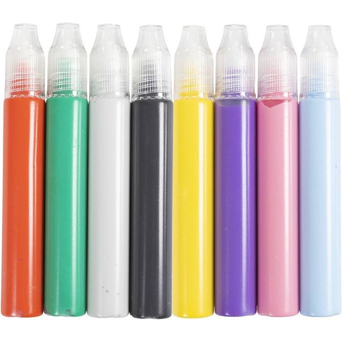 Ljuspennor, mixade färger, 8x30 ml/ 1 förp.