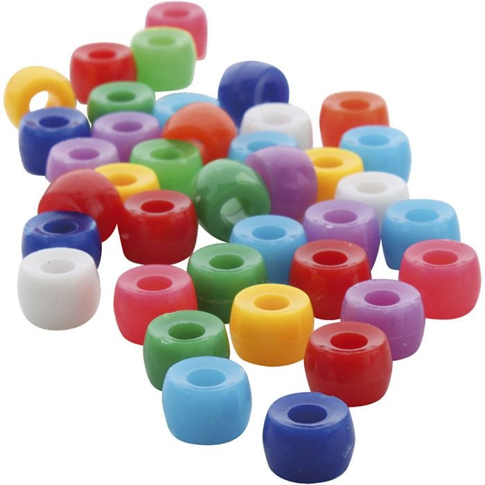 Kongopärlor, Dia. 7 mm, Hålstl. 3 mm, 250 g/ 1 påse
