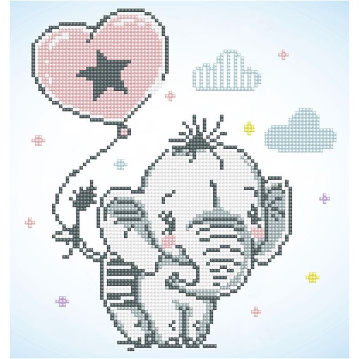 Diamond Dotz, Baby elefant, stl. 28x35,5 cm, 1 förp.