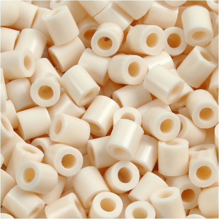 Rörpärlor, stl. 5x5 mm, Hålstl. 2,5 mm, medium, ljusbeige (32251), 1100st./ 1 förp.