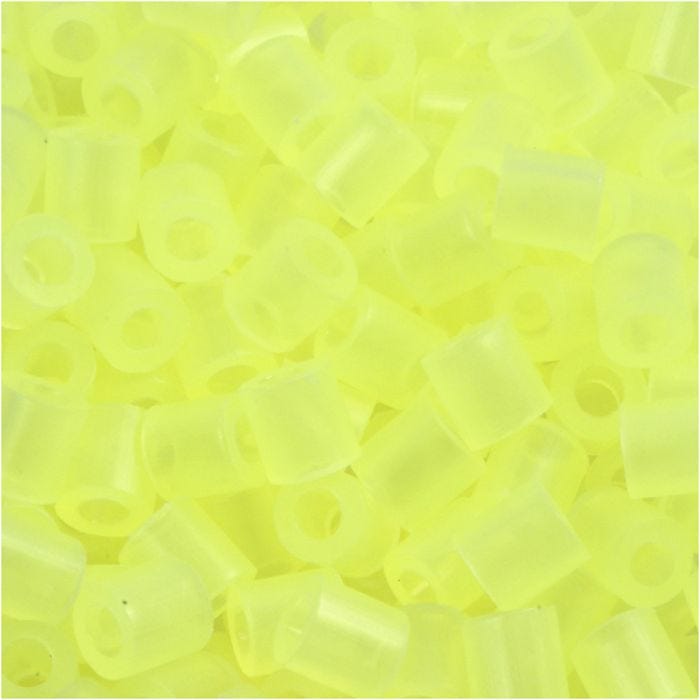 Rörpärlor, stl. 5x5 mm, Hålstl. 2,5 mm, medium, neongul (32223), 6000 st./ 1 förp.