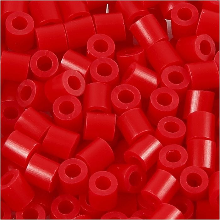 Rörpärlor, stl. 5x5 mm, Hålstl. 2,5 mm, medium, röd (32231), 1100st./ 1 förp.