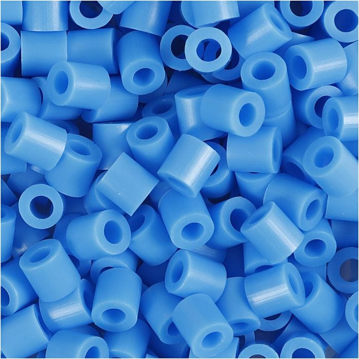 Rörpärlor, stl. 5x5 mm, Hålstl. 2,5 mm, medium, blå (32238), 6000 st./ 1 förp.