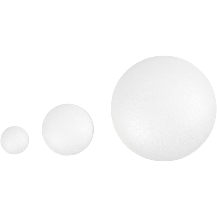 Frigolit UFON, oval, Dia. 3+9+12 cm, tjocklek 2+3+6 cm, ca. 70+110+240 st., 420 st./ 1 förp.