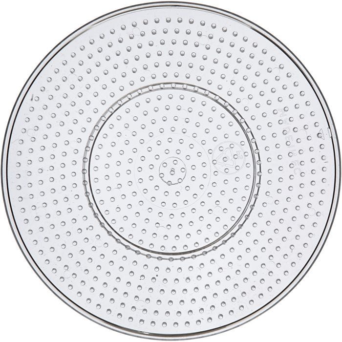 Pärlplattor, stor rund, Dia. 15 cm, medium, klar, 1 st.