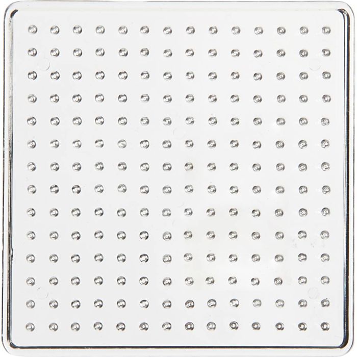 Pärlplattor, stl. 9 cm, transparent, 1 st.