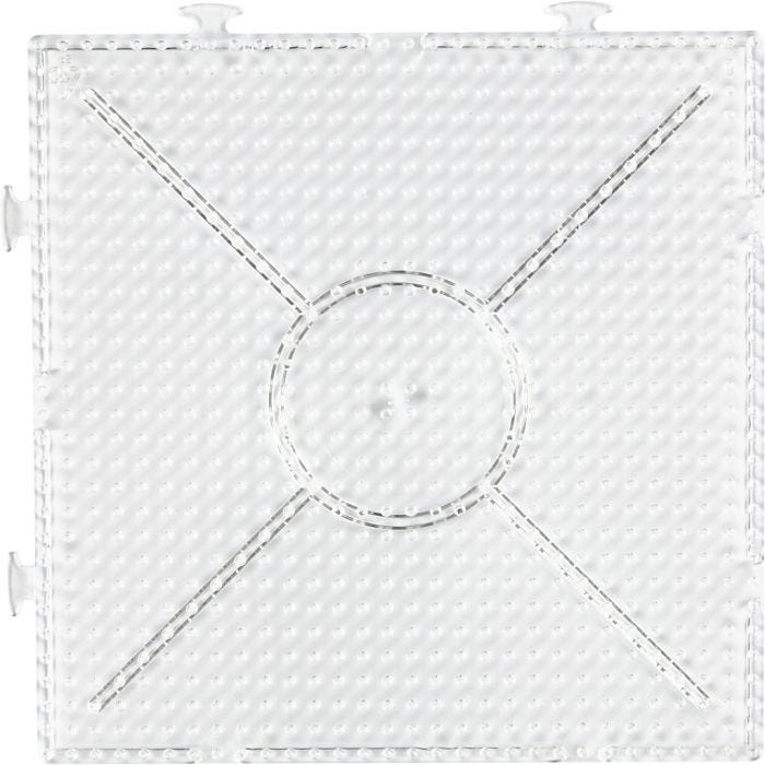 Pärlplattor, stor ihopsättningsbar kvadrat, stl. 15x15 cm, medium, klar, 1 st.