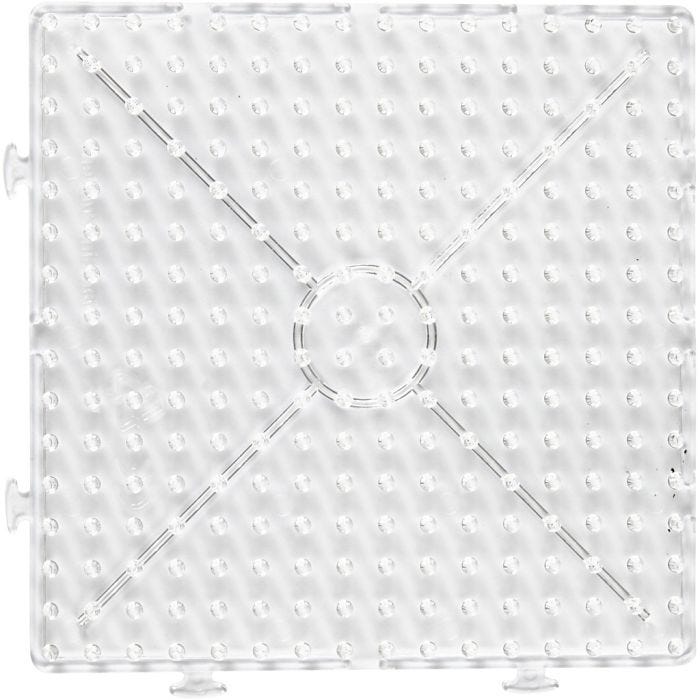 Pärlplattor, stor ihopsättningsbar kvadrat, stl. 15x15 cm, JUMBO, klar, 1 st.