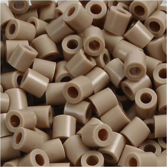 Photo Pearls, stl. 5x5 mm, Hålstl. 2,5 mm, medium, beige (6), 6000 st./ 1 förp.