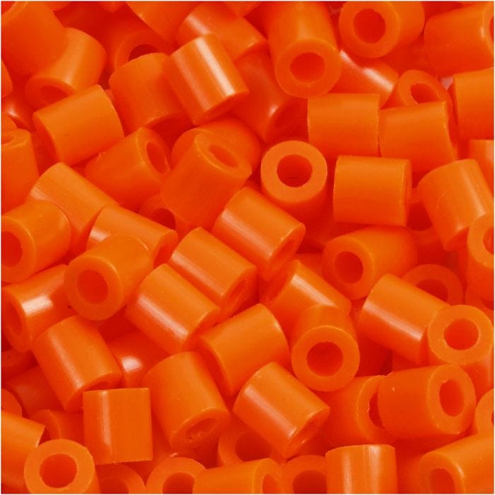 Photo Pearls, stl. 5x5 mm, Hålstl. 2,5 mm, medium, orange klar (13), 6000 st./ 1 förp.