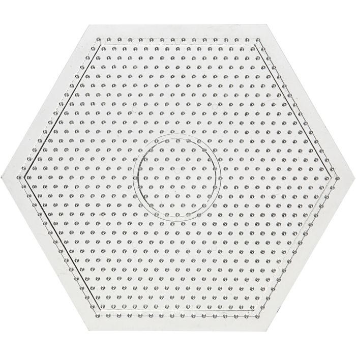 Pärlplattor, stor sexkantig, stl. 15x15 cm, medium, klar, 1 st.