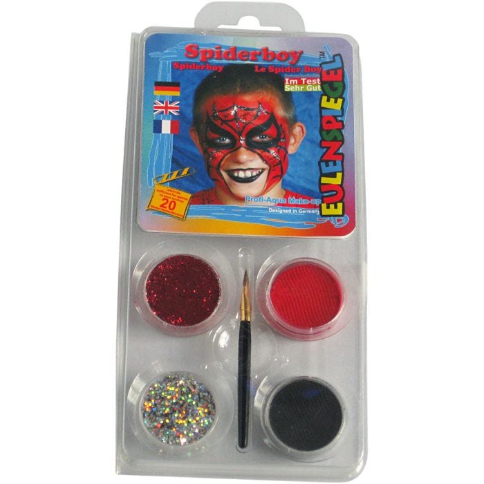 Eulenspiegel Ansiktsfärg - sminkset , spiderman, mixade färger, 1 set