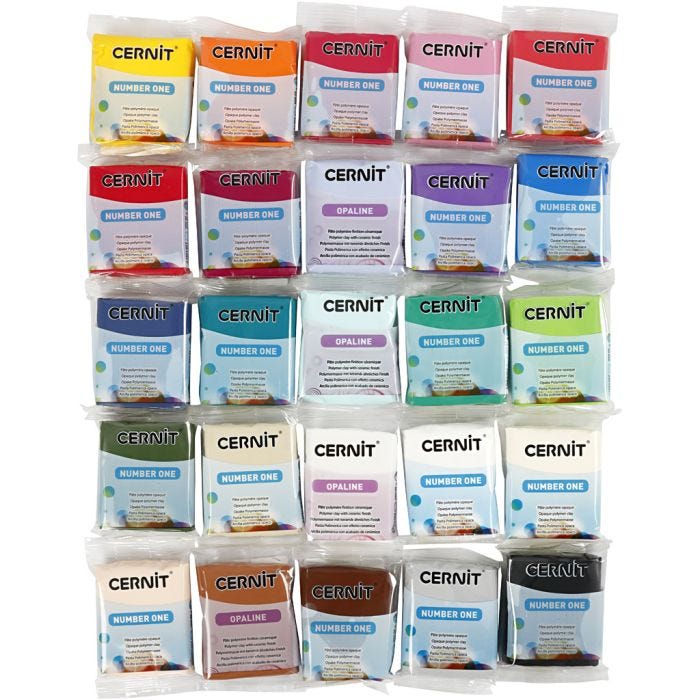 Cernit, Innehållet kan variera , mixade färger, 25x56 g/ 1 förp.