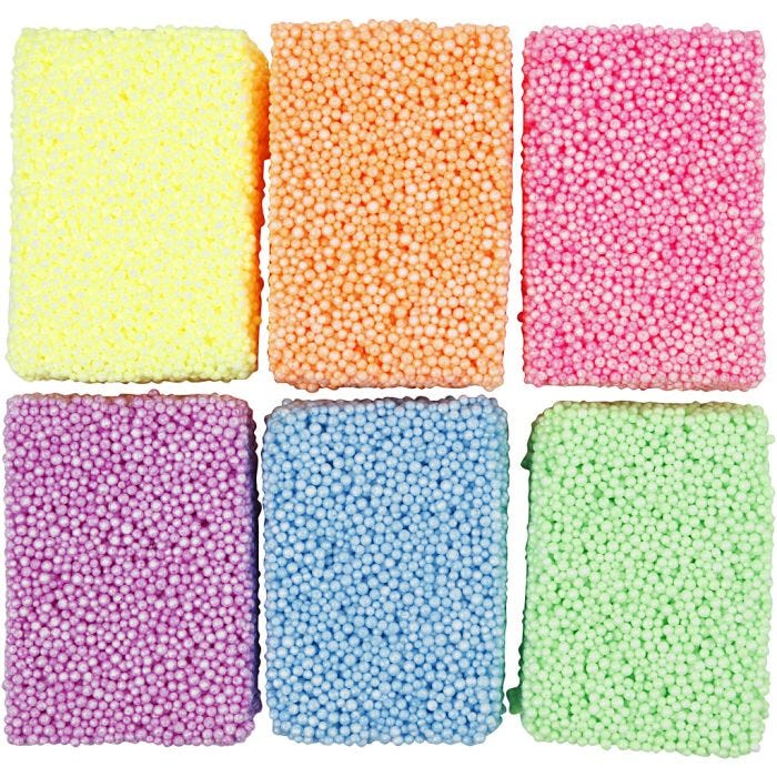 Soft Foam, neonfärger, 6x10 g/ 1 förp.