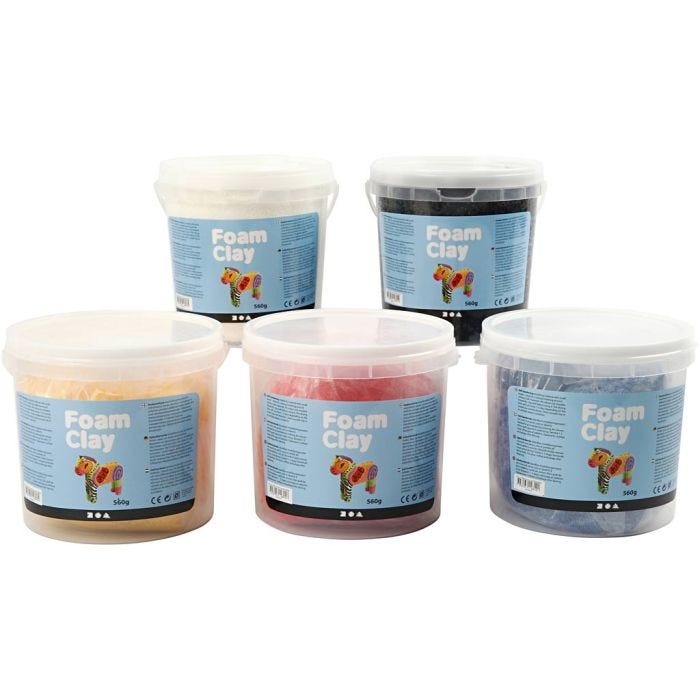 Foam Clay® , primärfärger, 5x560 g/ 1 förp.
