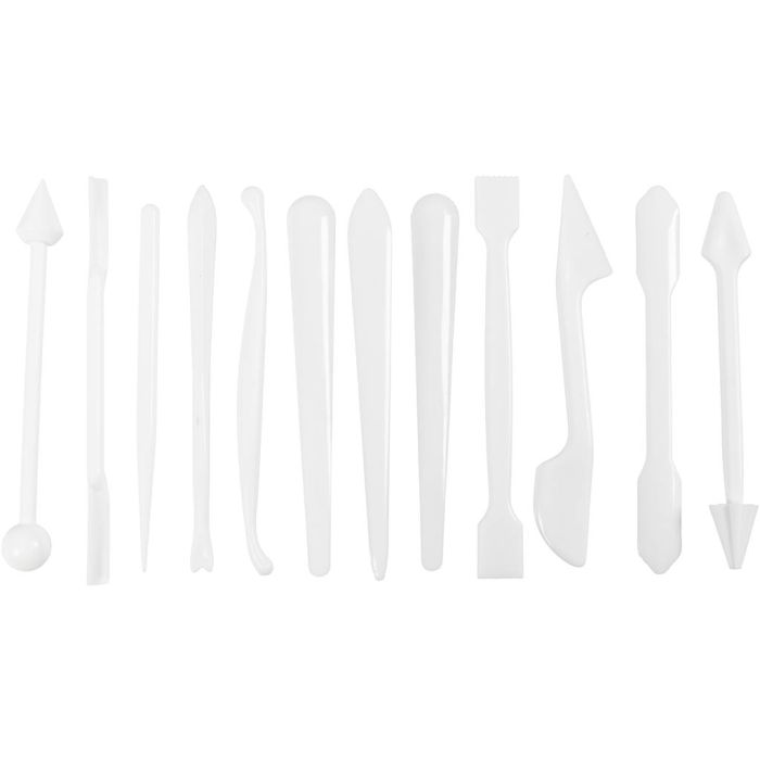 Modelleringspinnar, stl. 12,7-14,3 cm, vit, 12 st./ 1 förp.