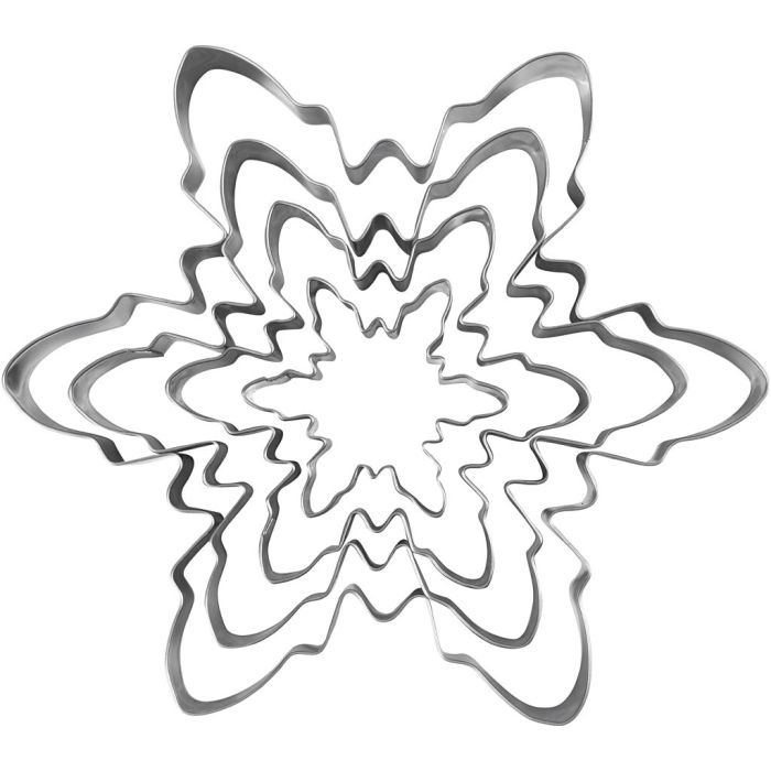 Utsticksform, Snöflinga, H: 2,5 cm, stl. 6-16,5 cm, 1 st./ 1 förp.