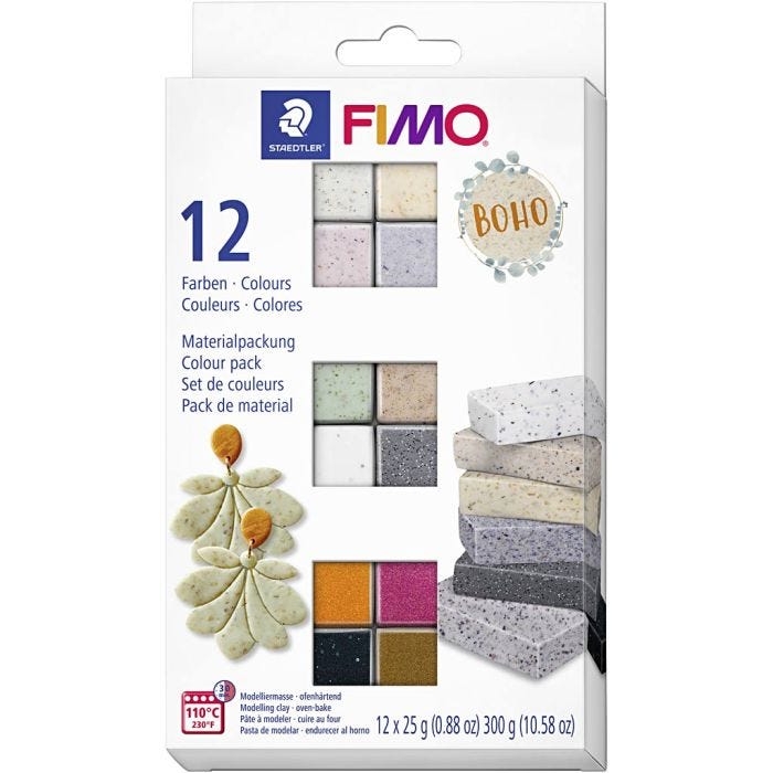 FIMO® Effect , mixade färger, 12x25 g/ 1 förp.