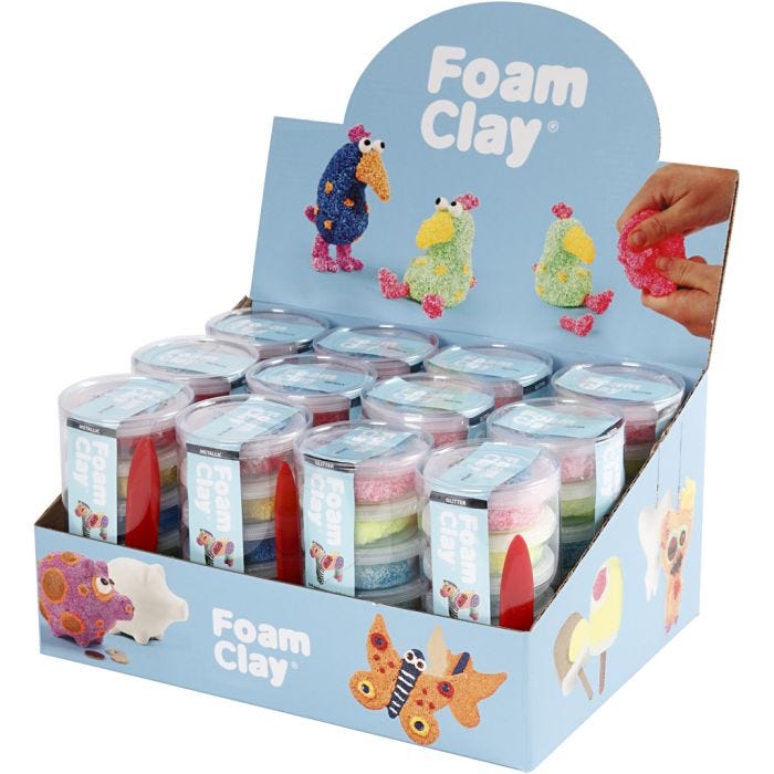 Foam Clay® , glitter färger, metallicfärger, 12 set/ 1 förp.
