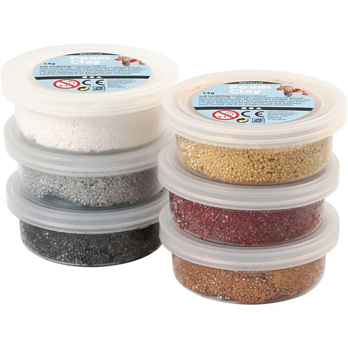 Foam Clay® , metallic, brun harmoni, 6x14 g/ 1 förp.