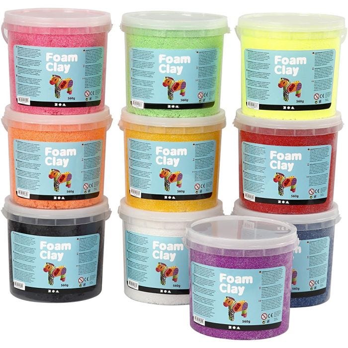 Foam Clay® , mixade färger, 10x560 g/ 1 förp.